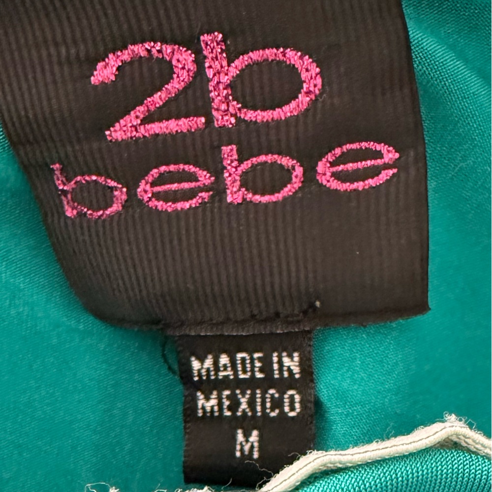 2b Bebe Ruched Front Lace Banded Bottom Tube Top (M) - Picture 6 of 7